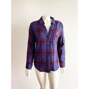 Rails Hunter Button Down in Raspberry, Royal & Black Small